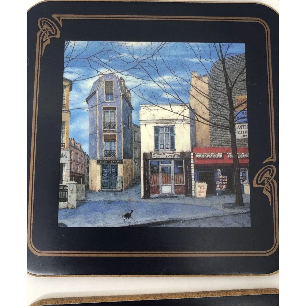 8 Vintage‎ French Landmarks Coasters Pimpernel Made In England